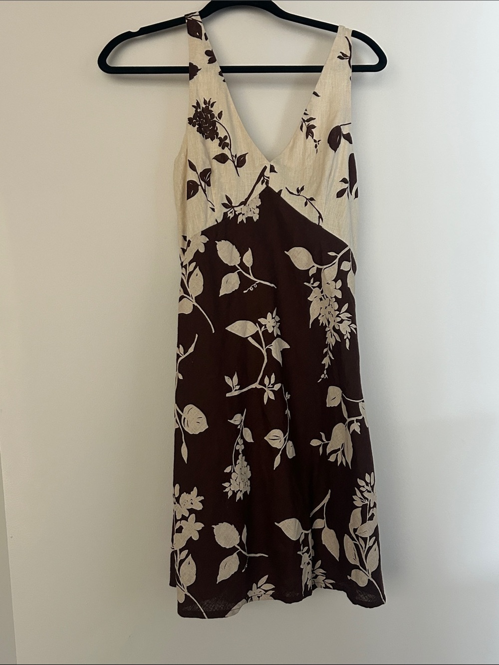 Abercrombie & Fitch Brown and Cream Floral Midi Dress